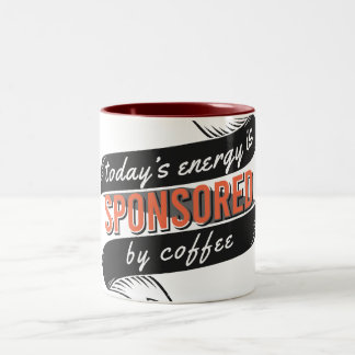 Energy from coffee tweekleurige koffiemok