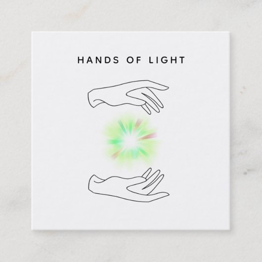 *~* Energy Hands Ball + Reiki Healing Light Vierkante Visitekaartje (Voorkant)