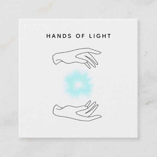 *~* Energy Hands Ball + Reiki Light Healing Vierkante Visitekaartje (Voorkant)