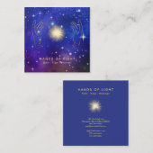 *~* Energy Hands Light Universe Cosmic Stars Vierkante Visitekaartje (Voorkant / Achterkant)