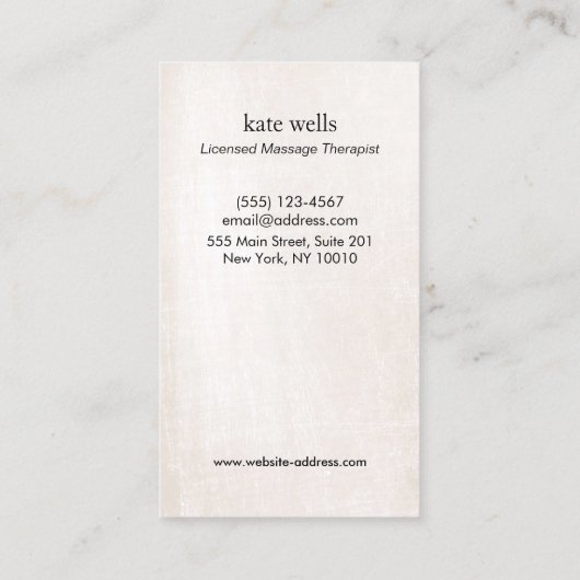 Energy Healer en Yoga Teacher Henna Hand Visitekaartje (Achterkant)