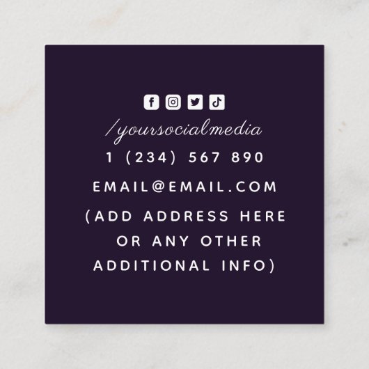 Energy Healer Fortune Teller Magical Eye-sterren Vierkante Visitekaartje (Achterkant)