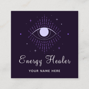 Energy Healer Fortune Teller Magical Eye-sterren Vierkante Visitekaartje
