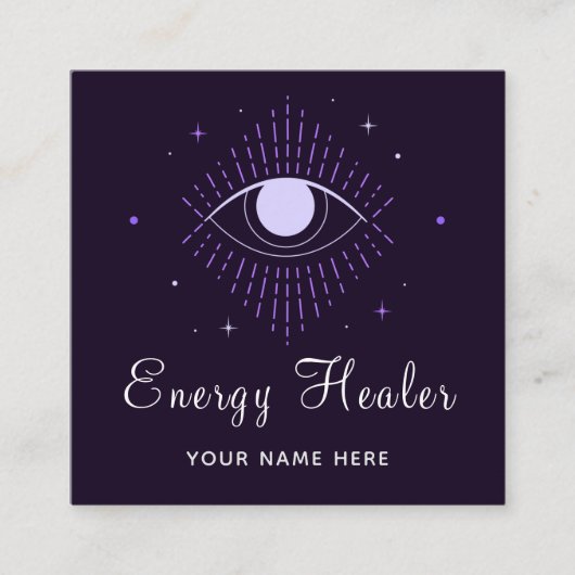 Energy Healer Fortune Teller Magical Eye-sterren Vierkante Visitekaartje (Voorkant)