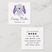 Energy Healer Fortune Teller magische handen en og Vierkante Visitekaartje (Voorkant / Achterkant)