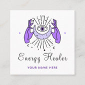 Energy Healer Fortune Teller magische handen en og Vierkante Visitekaartje (Voorkant)