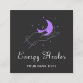 Energy Healer Fortune Teller Mystic Hand Moon Star Vierkante Visitekaartje (Voorkant)