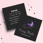 Energy Healer Fortune Teller Mystic Hand Moon Star Vierkante Visitekaartje