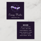 Energy Healer Fortune Teller Mystical Dark Paarse Vierkante Visitekaartje (Voorkant / Achterkant)