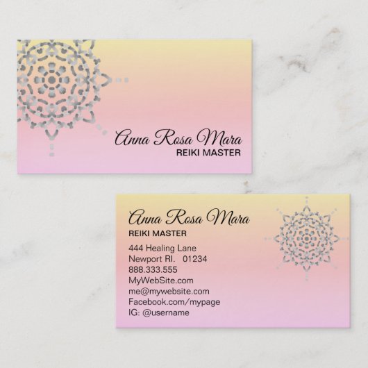 *~* Energy Healer Massage Reiki Meditation Yoga Visitekaartje (Voorkant / Achterkant)