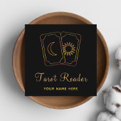 Energy Healer Mystic Card Reader Psychic Glow Moon Vierkante Visitekaartje