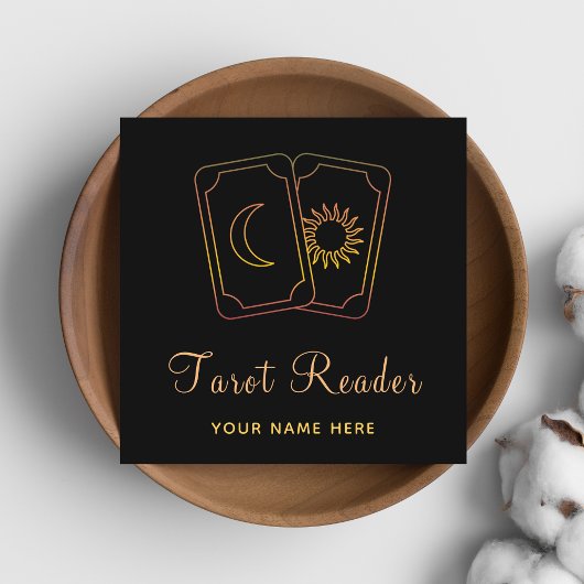 Energy Healer Mystic Card Reader Psychic Glow Moon Vierkante Visitekaartje
