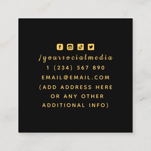 Energy Healer Mystic Card Reader Psychic Glow Moon Vierkante Visitekaartje (Achterkant)