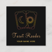 Energy Healer Mystic Card Reader Psychic Glow Moon Vierkante Visitekaartje (Voorkant)