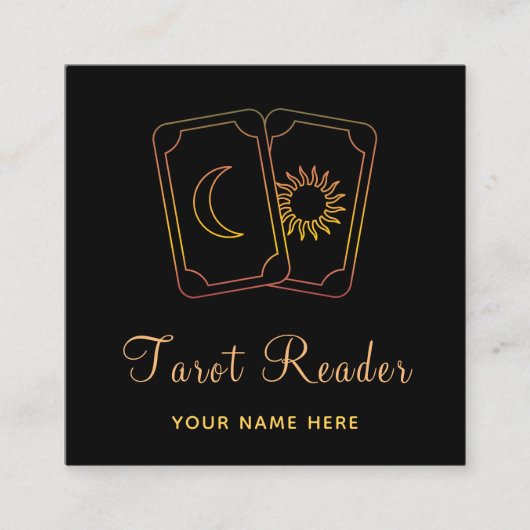 Energy Healer Mystic Card Reader Psychic Glow Moon Vierkante Visitekaartje (Voorkant)