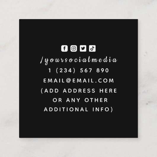 Energy Healer Mystic Snake Psychic Fortune Teller Vierkante Visitekaartje (Achterkant)