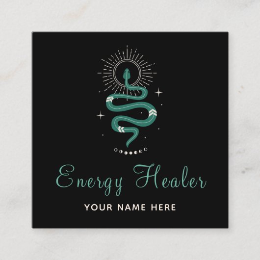 Energy Healer Mystic Snake Psychic Fortune Teller Vierkante Visitekaartje (Voorkant)