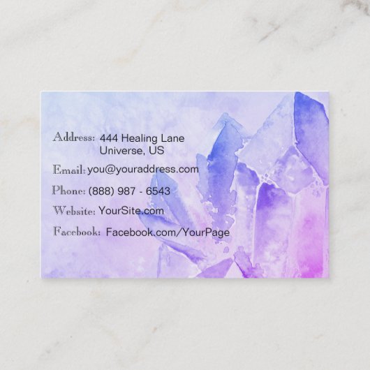 *~* Energy Healer Reiki Crystal Reiki Master Yoga Visitekaartje (Achterkant)