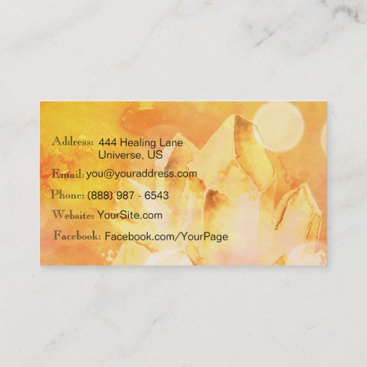 *~* Energy Healer Reiki Crystal Yoga Reiki Master Visitekaartje (Achterkant)