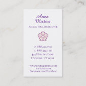 *~* Energy Healer Reiki Massage Yoga Mandala Visitekaartje (Achterkant)