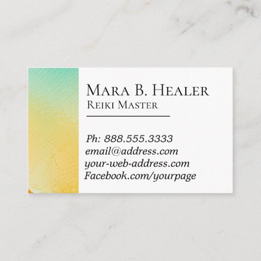 *~*Energy Healer Reiki Master Reiki Practitioner Visitekaartje (Achterkant)