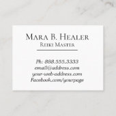 *~* Energy Healer Reiki Practitioner of Master Visitekaartje (Achterkant)