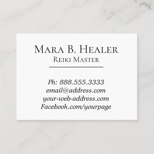 *~* Energy Healer Reiki Practitioner of Master Visitekaartje (Achterkant)