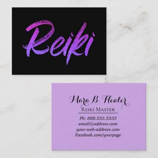 *~* Energy Healer Reiki Practitioner of Master Visitekaartje (Voorkant / Achterkant)