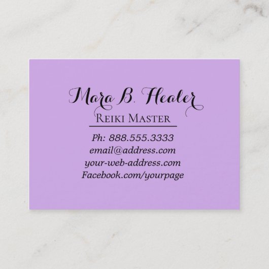 *~* Energy Healer Reiki Practitioner of Master Visitekaartje (Achterkant)