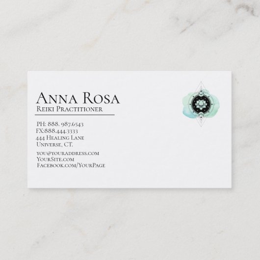 *~* Energy Healer Reiki Yoga Massage Meditation Visitekaartje (Achterkant)