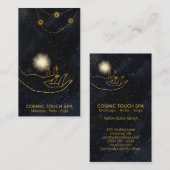 *~* Energy Healing Gold Cosmic Hands Stars Visitekaartje (Voorkant / Achterkant)