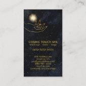 *~* Energy Healing Gold Cosmic Hands Stars Visitekaartje (Achterkant)