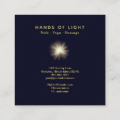 *~* Energy Healing Hands Ball of Reiki Light Navy Vierkante Visitekaartje (Achterkant)