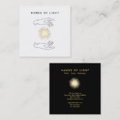 *~* Energy Healing Hands Ball of Reiki Light Vierkante Visitekaartje (Voorkant / Achterkant)