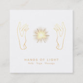 *~* Energy Healing Hands Ball of Reiki Light Vierkante Visitekaartje (Voorkant)