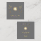 *~* Energy Healing Hands Ball Reiki Light Grey Vierkante Visitekaartje (Voorkant / Achterkant)