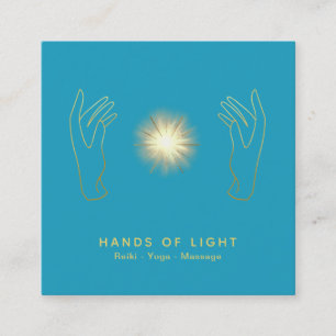 *~* Energy Healing Hands Ball Reiki Light Vierkante Visitekaartje
