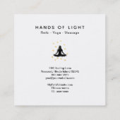 *~* Energy Healing Hands Woman Lotus Pose Vierkante Visitekaartje (Achterkant)