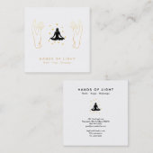 *~* Energy Healing Hands Woman Lotus Pose Vierkante Visitekaartje (Voorkant / Achterkant)