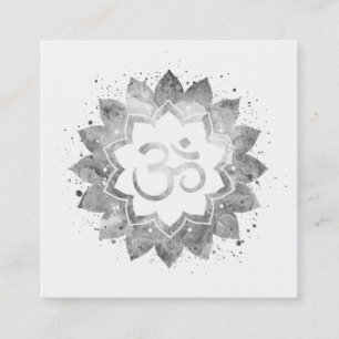 *~* Energy Healing Lotus Mandala Om Aum Symbol Vierkante Visitekaartje