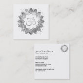 *~* Energy Healing Lotus Mandala Om Aum Symbol Vierkante Visitekaartje (Voorkant / Achterkant)