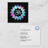 *~* Energy Healing Lotus Mandala Om Aum Symbol Vierkante Visitekaartje (Voorkant / Achterkant)