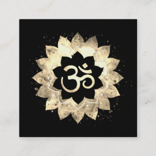 *~* Energy Healing Mandala Lotus Aum Om Symbol Vierkante Visitekaartje