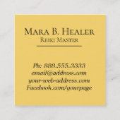 *~* Energy Healing Reiki Master of Practitioner Vierkante Visitekaartje (Achterkant)