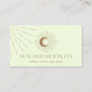 Energy Healing Sun Light Moon Spiritueel groen Visitekaartje