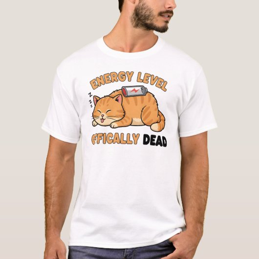 Energy Level Officially Dead Cat T-shirt (Voorkant)
