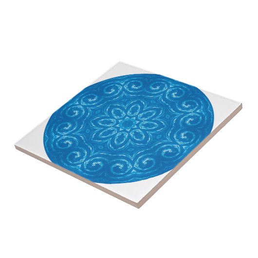 Energy Mandala - blauw Tegeltje (Zijkant)