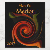 Energy of Creation Abstract Red Wine Label Wijn Etiket (Enkel label)