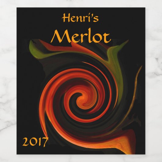 Energy of Creation Abstract Red Wine Label Wijn Etiket (Enkel label)