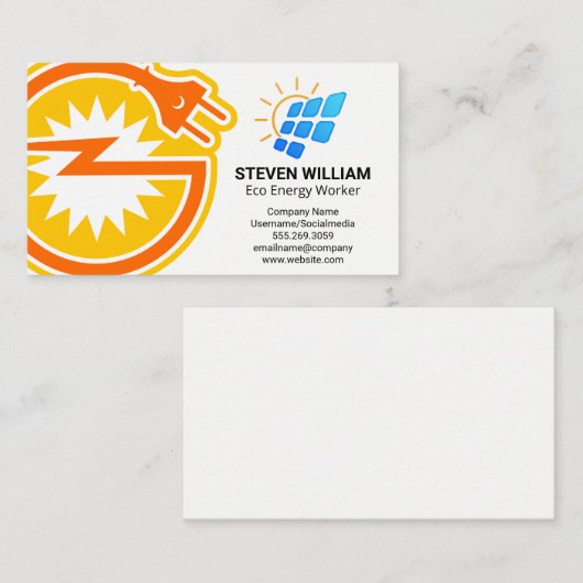 Energy Plug | Solar Panels | Tech Visitekaartje (Voorkant / Achterkant)